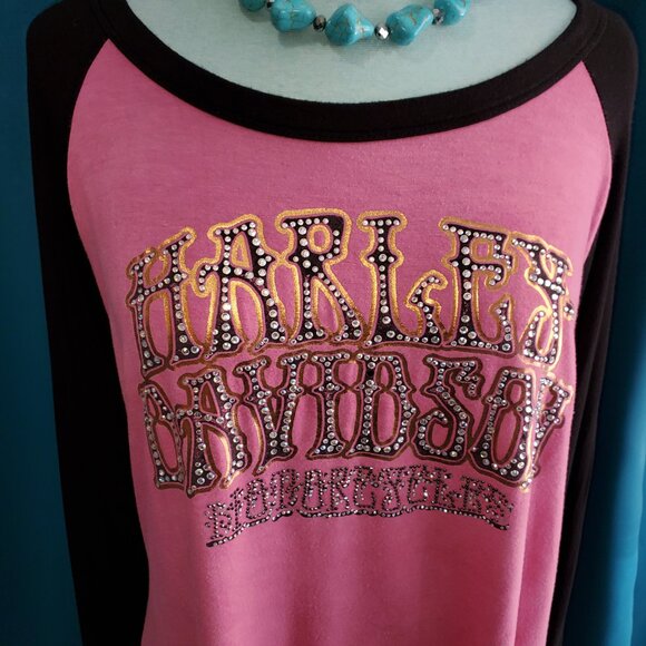 Harley-Davidson Motorcycle rhinestone Soft & Stretchy 1xl - Picture 1 of 8